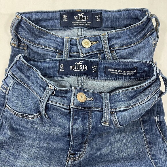 Hollister High Rise‎ Crop Jean Skinny Legging Size 00R W 23 Bundle of 2 pairs - Picture 4 of 10